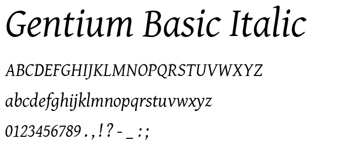 Gentium Basic Italic police